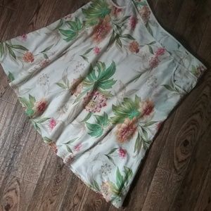 100% cotton floral A line skirt.